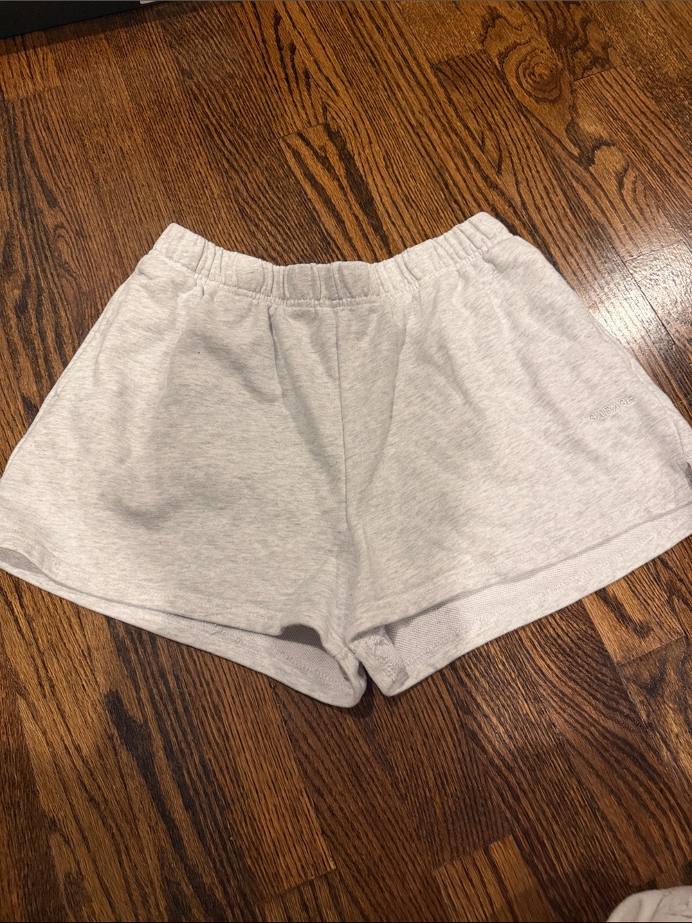 GarageLight Gray Athletic Knit Shorts with Elastic Waist